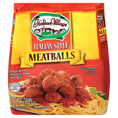 Italian Village Italian Style Meatballs, 20 oz, 20 Ounce