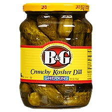B&G Crunchy Kosher Dill Gherkins, 24 fl oz, 24 Fluid ounce