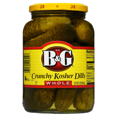 B&G Whole Crunchy Kosher Dills, 32 fl oz, 32 Ounce