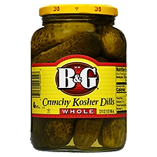 B&G Whole Crunchy, Kosher Dills, 32 Ounce