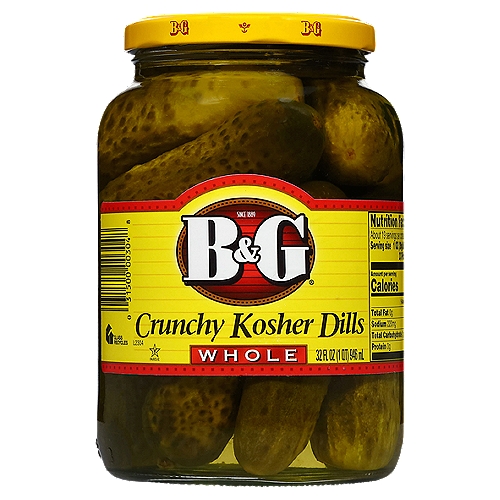 B&G Whole Crunchy Kosher Dills, 32 fl oz