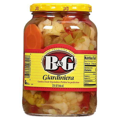B&G Giardiniera, w/Wh Wine,Pkled Mixed Vegs 32 fl oz