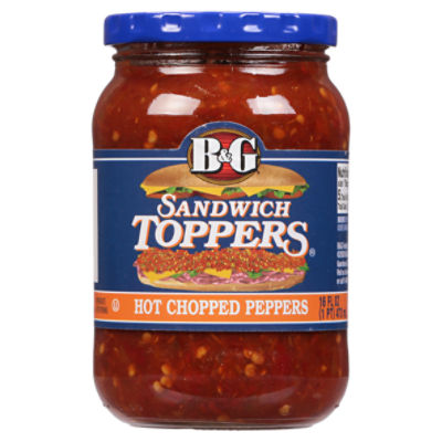 B&G Sandwich Toppers Hot Chopped Peppers, 16 fl oz, 16 Fluid ounce
