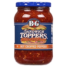 B&G Sandwich Toppers Hot Chopped Peppers, 16 fl oz