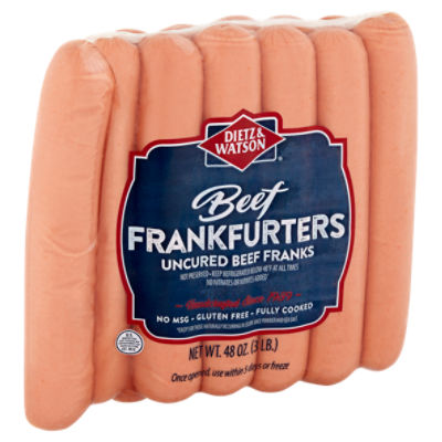 Dietz & Watson Frankfurters Uncured Beef Franks, 48 oz