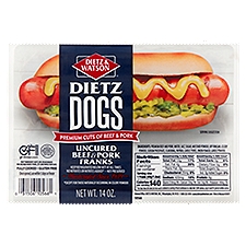 Dietz & Watson Dietz Dogs Uncured Beef and Pork Franks, 14 oz, 14 Ounce
