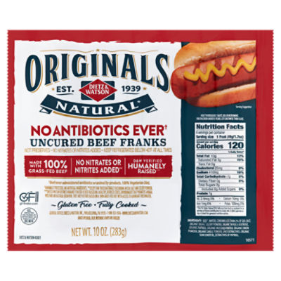 DIETZ & WATSON Originals Uncured Beef Franks, 10 oz