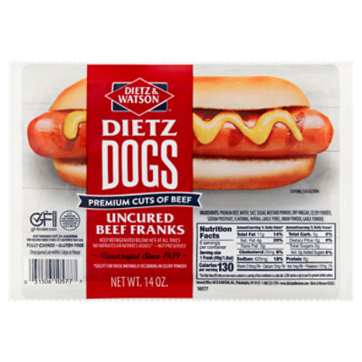 Dietz & Watson Dietz Dogs Uncured Beef Franks, 14 oz