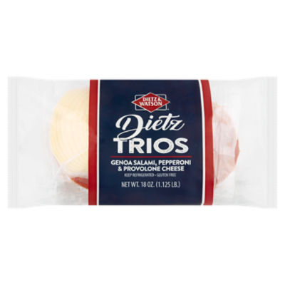 Dietz & Watson Dietz Trios Genoa Salami, Pepperoni & Provolone Cheese, 18 oz