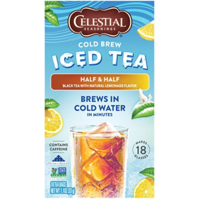 Celestial Seasonings Half & Half Cold Brew Iced Tea Bags, 18 count, 1.1 oz