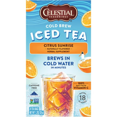 Celestial Seasonings Cold Brew Citrus Sunrise Iced Tea Bags, 1.2 Ounce