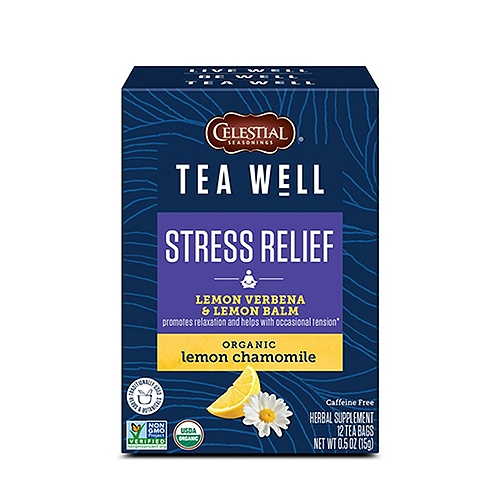 Celestial Seasonings Tea Well Organic Lemon Chamomile Herbal Supplement, 12 count, 0.5 oz