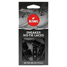 KIWI Sneaker No-Tie Shoe Laces, Black (1 pair)