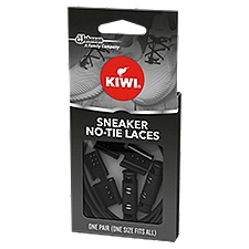 Kiwi Black, Sneaker No-Tie Shoe Laces, 1 Each