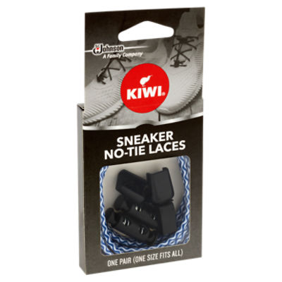 Kiwi Blue & White Sneaker NoTie Laces, one pair