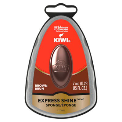 KIWI Express Shine Sponge, Brown, 0.23 oz (1 Sponge)