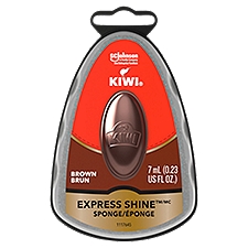 KIWI Express Shine Sponge, Brown, 0.23 oz (1 Sponge)