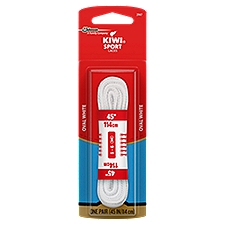 KIWI Sport Oval Laces, White, 45 in, 1 pair