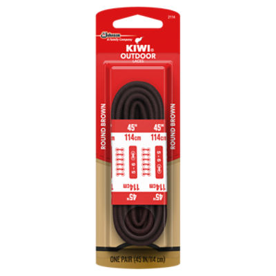 KIWI Outdoor Round Laces, Brown, 45 in, 1 pair
