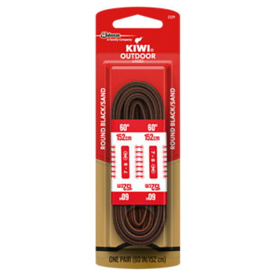 KIWI Outdoor Round Boot Laces, Black and Brown, 60" (1 pair) ShopRite