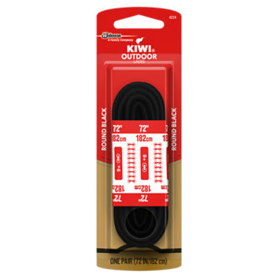 KIWI Outdoor Round Laces, Black, 72 in, 1 pair, 1 Each
