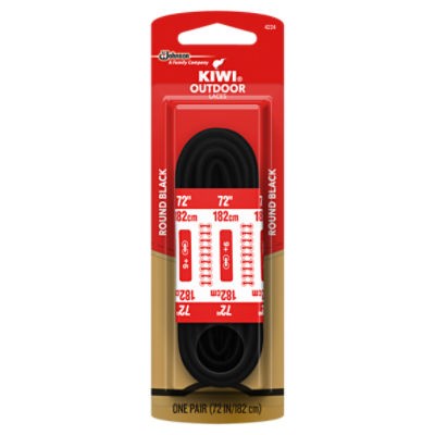 KIWI Outdoor Round Laces, Black, 72 in, 1 pair