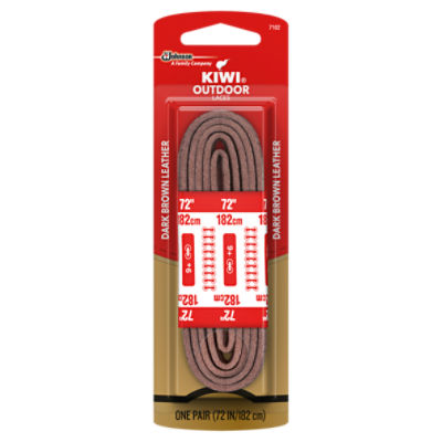 KIWI Outdoor Square Leather Laces, Brown, 72", 1 pair