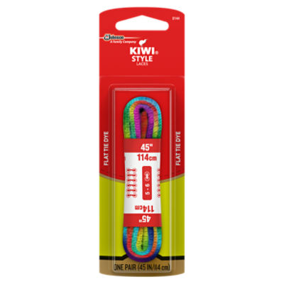 KIWI Flat Laces, Tie Dye, 45 in, 1 pair