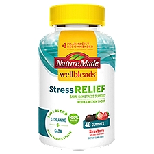 Nature Made Wellblends Strawberry Stress Relief Dietary Supplement, 40 count