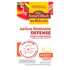 Nature Made Wellblends Active Immune Defense Tropical Fruit Dietary Supplement, 0.21 oz, 14 count
