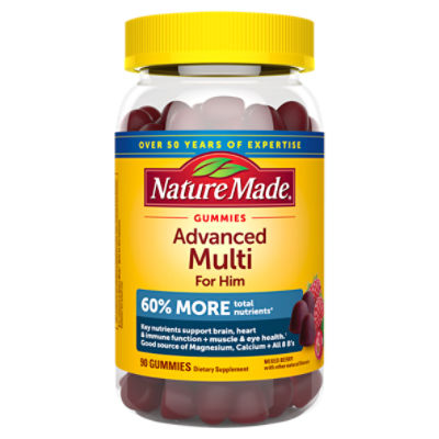 Nature Made Mixed Berry Advanced Multi for Him Dietary Supplement, 90 count