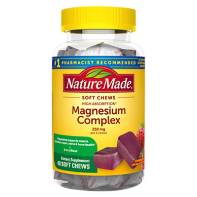 Nature Made Soft Chews Magnesium Complex 250 mg Dietary Supplement, 40 count