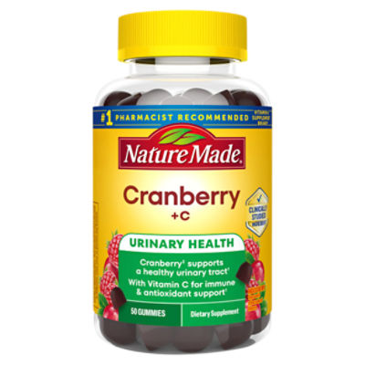 Nature Made Cranberry +C Urinary Health Mixed Berry Dietary Supplement, 50 Count