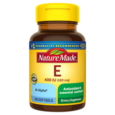 Nature Made Vitamin E 180 mg (400 IU) dl-Alpha Softgels, 100 Count