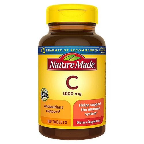 Nature Made Vitamin C 1000 mg Tablets, 100 Count
Antioxidant support†
Helps support the immune system†
†These statements have not been evaluated by the Food and Drug Administration. This product is not intended to diagnose, treat, cure, or prevent any disease.