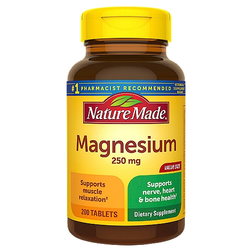 Nature Made Magnesium 250 mg Tablets, 200 Count Value Size