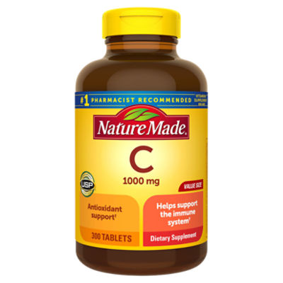 Nature Made Vitamin C 1000 mg Tablets, 300 Count Value Size