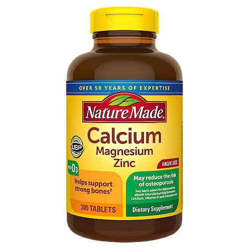 Nature Made Calcium, Magnesium Oxide, Zinc with Vitamin D3, Tablets, 300 Count