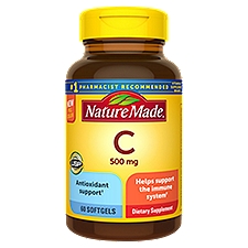 Nature Made Supplement - Vitamin C Liquid Softgel 500 mg, 60 Each