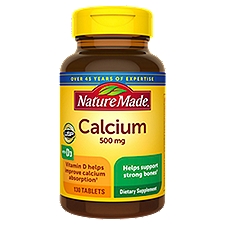 Nature Made Calcium 500 mg with Vitamin D3, Tablets, 130 Count