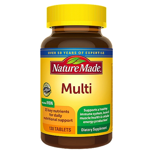 Nature Made Multivitamin Tablets with Iron, 130 Count