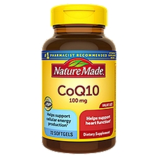 Nature Made CoQ10 100 mg Softgels Value Size, 72 Count