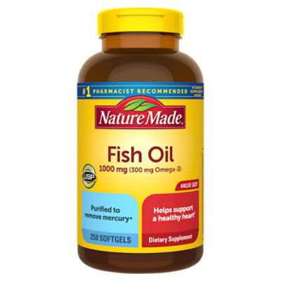 Nature Made Fish Oil 1000 mg Softgels, 250 Count