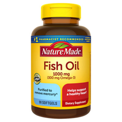 Nature Made Fish Oil 1000 mg Softgels, 90 Count, 1 Each