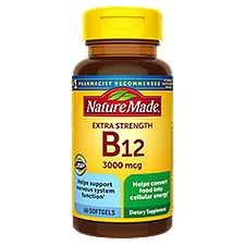Nature Made Extra Strength Vitamin B12 3000 mcg, Softgels, 60 Each