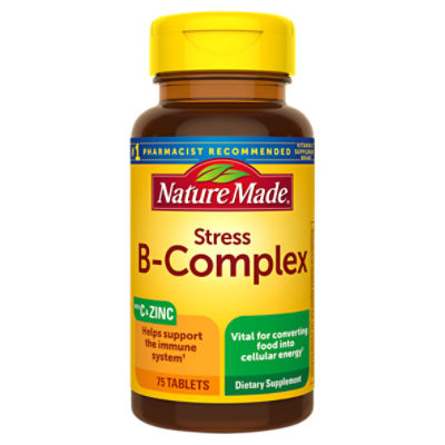 Nature Made Stress B-Complex with Vitamin C and Zinc Tablets, 75 Count