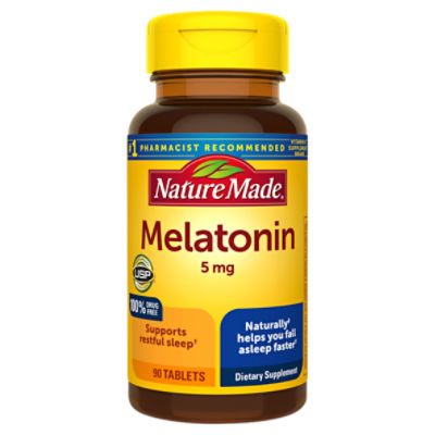 Nature Made Melatonin 5 mg Tablets, 90 Count, 1 Each