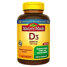 Nature Made D3 2000 IU Vitamin Supplement Tablets, 400 Each
