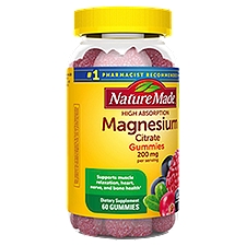 Nature Made Gummies, High Absorption Magnesium Citrate 200mg, 60 Each