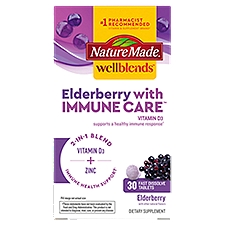 Nature Made Wellblends Elderberry with Immune Care Tablets Dietary Supplement, 30 count